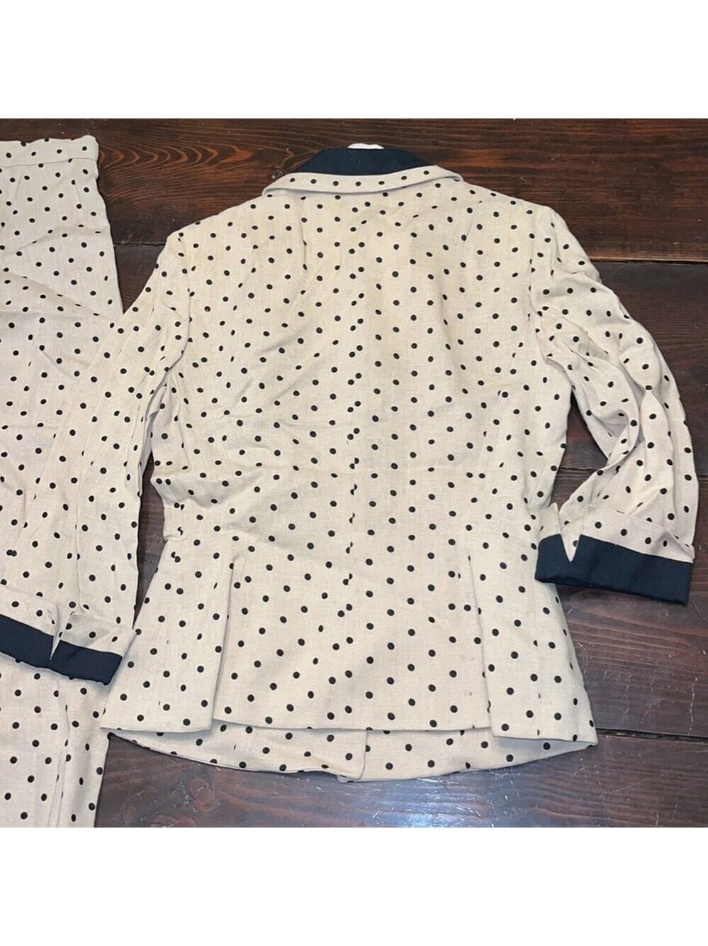 Vintage 50s 60s polka dot skirt and jacket / blouse • modest • suit • 70s • - Picture 11 of 13